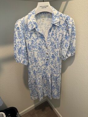 Lilly Pulitzer White Dress with Blue Floral Print